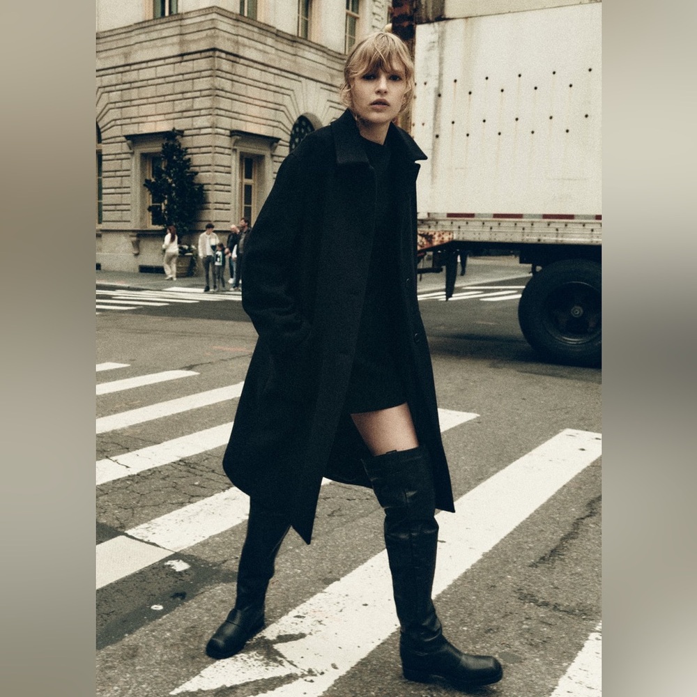 ZARA MANTECO WOOL STRAIGHT COAT